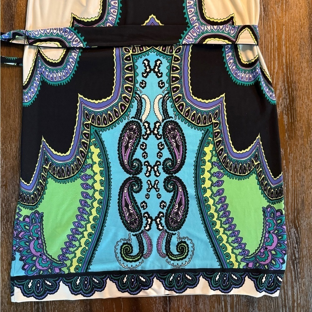 Donna Morgan Women’s Paisley Scarf Print Polyester Spandex Dress Size S - Picture 7 of 12